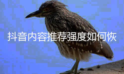 默认内容如何推荐恢复抖音强度
